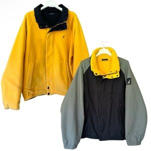 Nautica Vintage Men’s XL REVERSIBLE Winter Coat with Hood in Collar 90’s Y2K